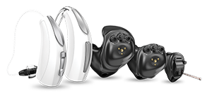 Hearing Aids in black and white